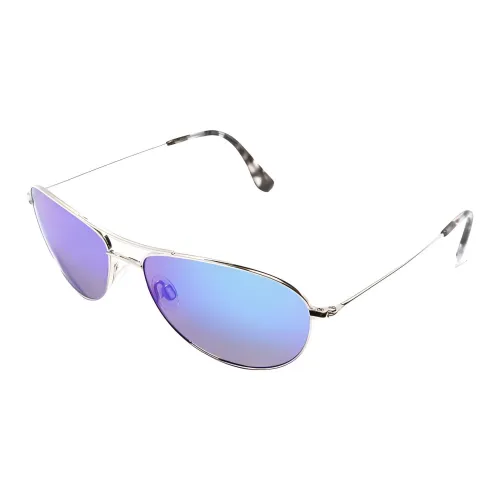 Maui Jim Титан Авиатор Солнцезащитные очки Унисекс Серебряный