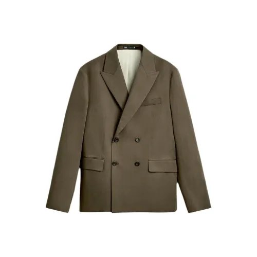 ZARA Коричневый Мужской Деловой Костюм