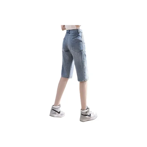 Cypress House Джинсовые шорты Женские Светло-синие