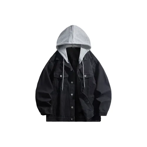 IGOI Denim Jacket Unisex Black Gray IGOI Деним Куртка Унисекс Черный Серый