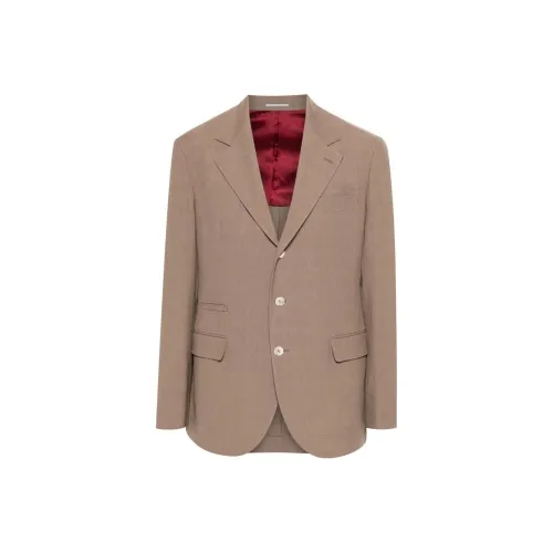 BRUNELLO CUCINELLI SS24 Бизнес-костюм Пальто Мужской Светло-коричневый
