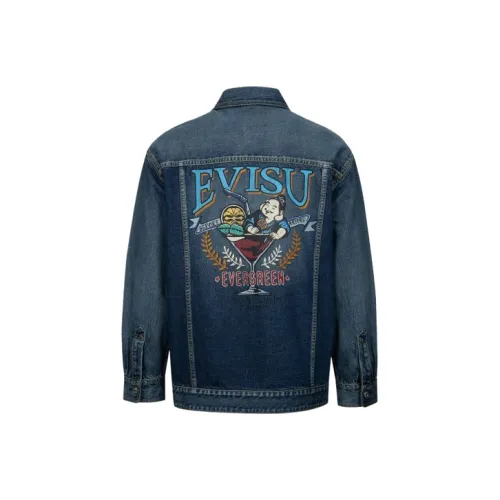 EVISU Джинсовый синий Мужской Джинсовые куртки