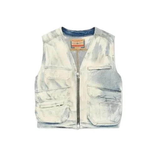 DIESEL FW24 Жилет Мужской Серебристо-Белый