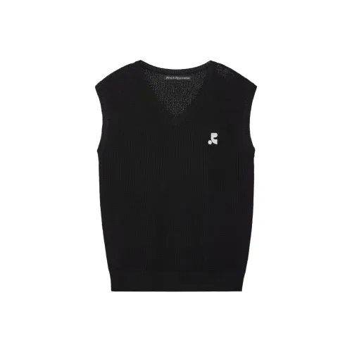 Rest Recreation OVERSIZED V-Neck KNIT Vest Unisex Black Black