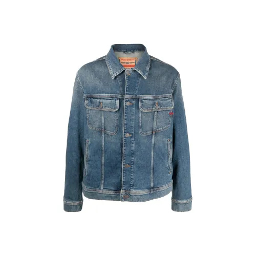 DIESEL Blue Men's Denim Jackets DIESEL Синий Мужской Джинсовые Куртки