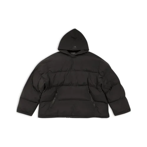 Balenciaga Sporty B Down Jacket Loose Fit Unisex Black Баленсиага Спортивный B Пуховик Свободного кроя Унисекс Черный