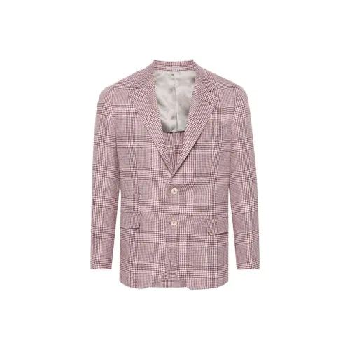 BRUNELLO CUCINELLI SS24 Бизнес-костюм Пальто Мужской Бордовый