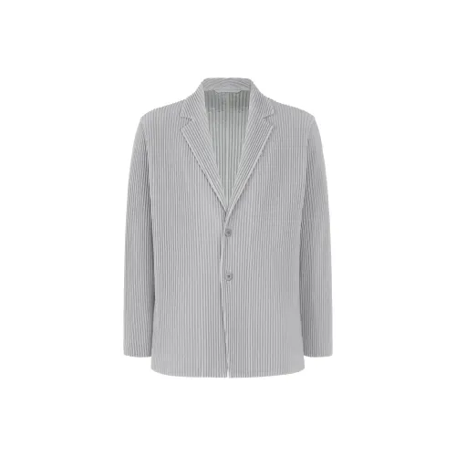 Homme Plissé Issey Miyake SS24 Бизнес Костюм Пальто Мужской MOLE Серый