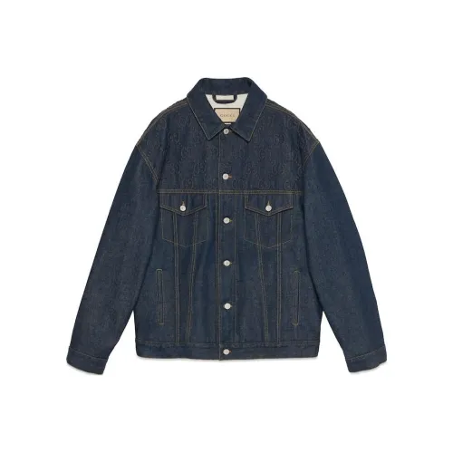 GUCCI SS24 Denim Jacket Men's Dark Blue