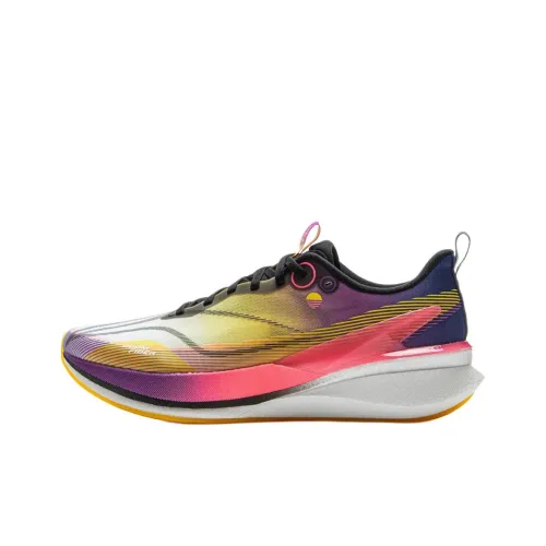 LINING YOUNG Детская беговая обувь Низкий топ Синий Белый Желтый Унисекс