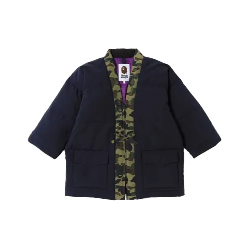 A BATHING APE Однотонный Камуфляж Без воротника Пуховик Мужской