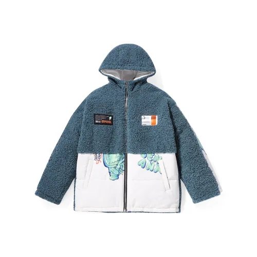 GENANX Мультяшный Letter С капюшоном Loose Fit Пуховая куртка Унисекс