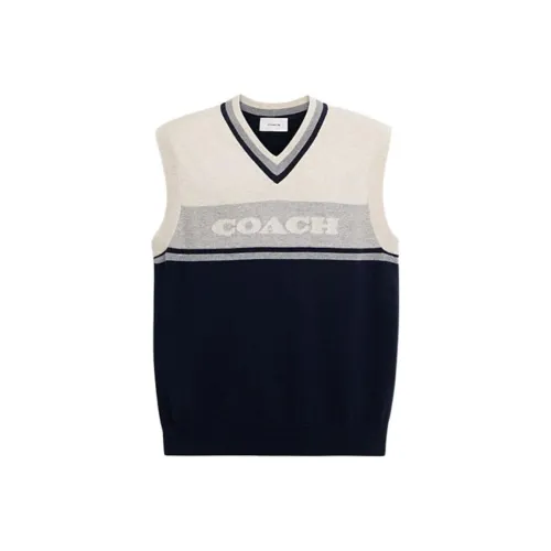 COACH Темно-синий синий Мужские жилеты