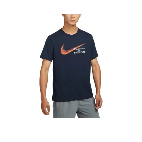 nike Бег T-Shirt Мужская Обсидиановый