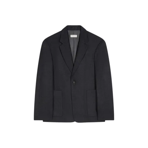 DRIES VAN NOTEN Угольный серый мужской деловой костюм