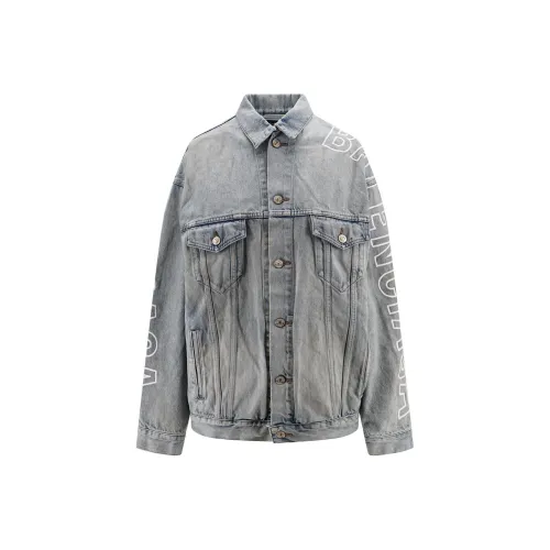 Balenciaga Denim Jacket Regular Fit Men's Light Blue