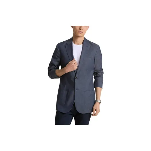 MICHAEL KORS Шамбре Блейзер Бизнес Костюм Мужской Синий