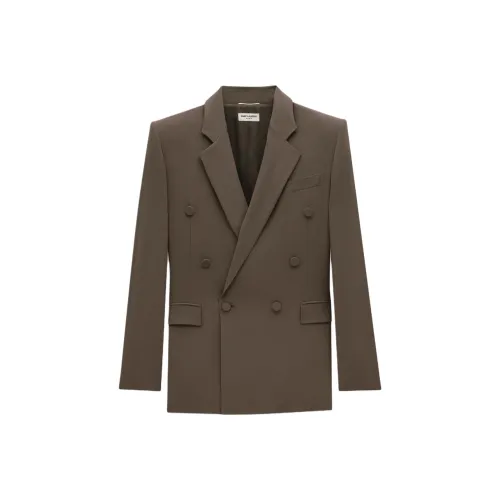 SAINT LAURENT FW24 Бизнес-костюм Пальто Мужской Темно-серый Коричневый Умбра