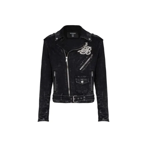 BALMAIN SS24 Denim Jacket Men's Black