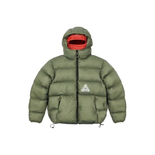 PALACE FW21 Буква Геометрический узор С капюшоном Пуховая куртка Унисекс Армейский зеленый