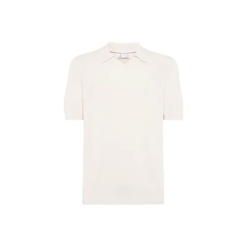 BRUNELLO CUCINELLI Поло Мужское Айвори Белый
