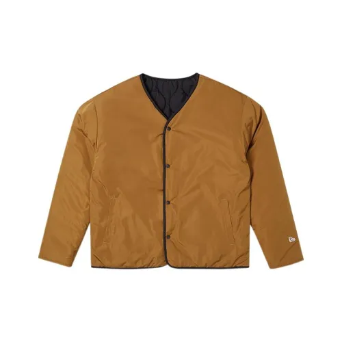 New Era Буква Без воротника Свободный крой Утолщенный Пух Унисекс Рыжевато-коричневый