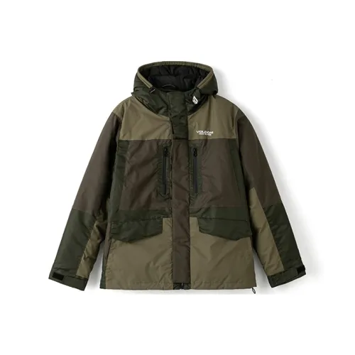 Volcom Пуховик Унисекс Оливково-зеленый