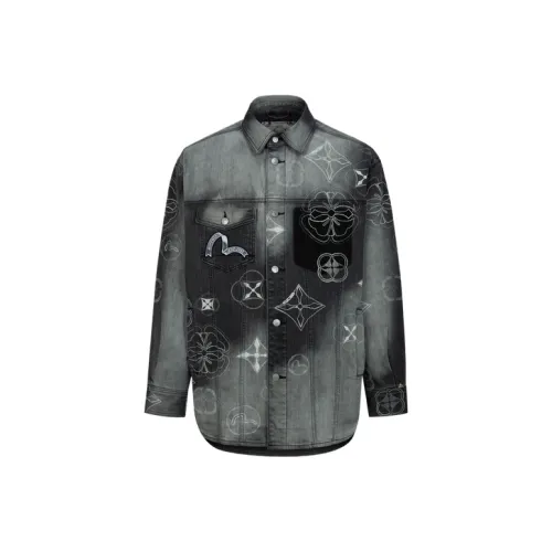 EVISU Denim Черный Мужской Джинсовая Куртка