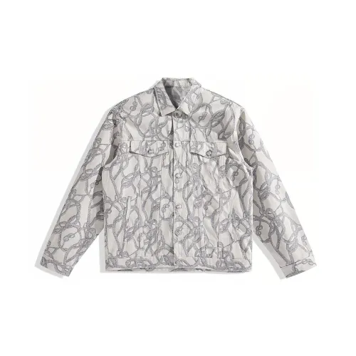 PEACEBIRD MEN Denim Jacket Men's Gray White