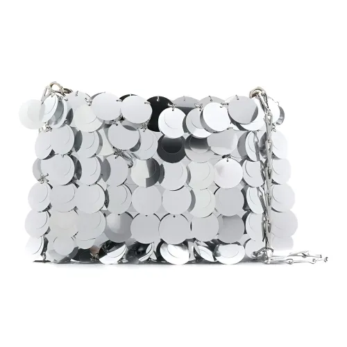 Paco Rabanne Сумка через плечо из ПВХ женская серебряная