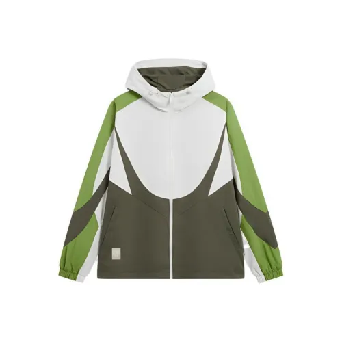 XTEP Куртки Пальто Унисекс Хлопок Белый Ананас Зеленый нефритовый Зеленый