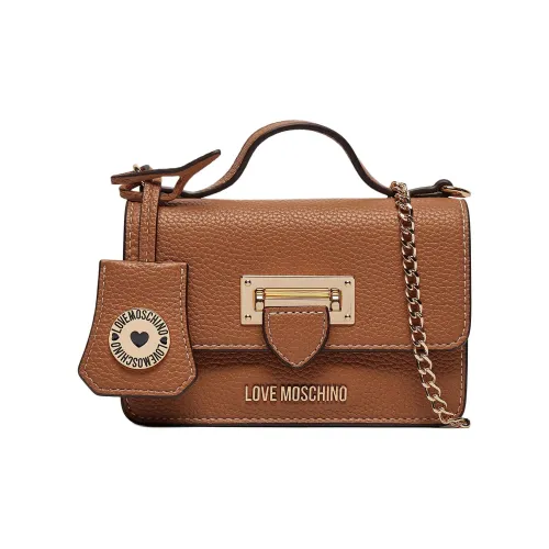 LOVE MOSCHINO Полиуретан Портативная Сумка через плечо Сумка на плечо Мини Женский Коньячный Коричневый