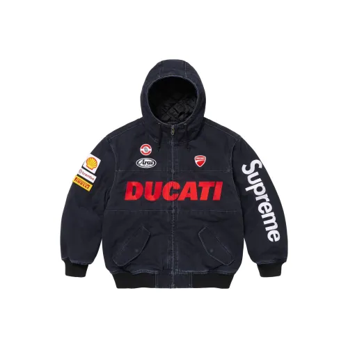 Supreme x DUCATI SS24 WEEK16 С капюшоном Гоночная куртка Унисекс
