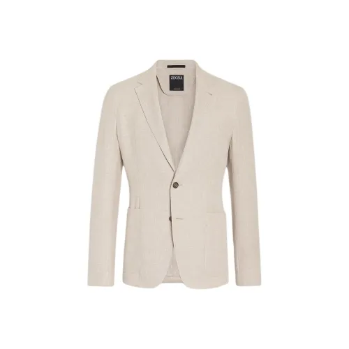 Zegna SS24 Бизнес Костюм Пальто Мужской Светлый Бежевый