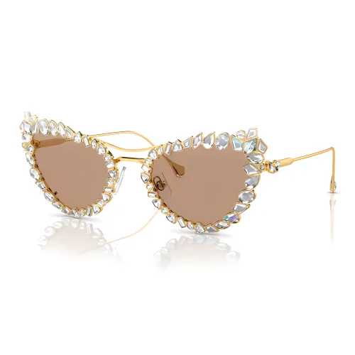 Swarovski Металл Aviator Солнцезащитные очки Женские Золото