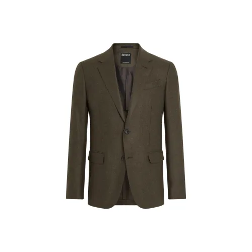 Ermenegildo Zegna Хаки Зеленый Мужской Деловой Костюм