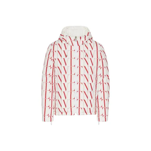 Valentino С капюшоном облегающий пуховик мужской красный