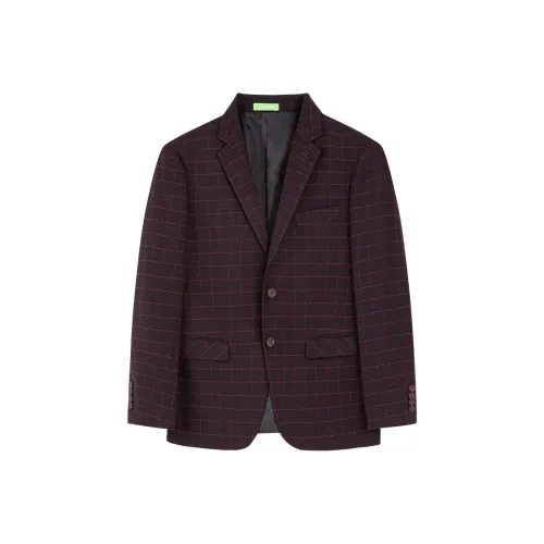 FIRS Бизнес костюм мужской коричневый красный в клетку