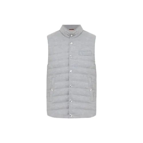 BRUNELLO CUCINELLI Gray Men's Down Vest BRUNELLO CUCINELLI Серый Мужской Пуховый жилет