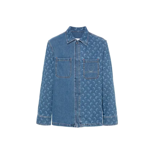 Marine Serre SS24 Denim Jacket Men's Celestial Blue