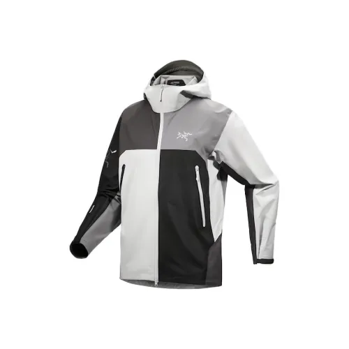 Arcteryx x BEAMS Бета FW23 Водонепроницаемый и Ветрозащитный для сохранения тепла Ветровка Мужской Черный Белый