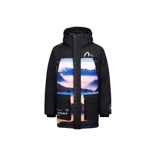 EVISU Черный Мужской Пуховик