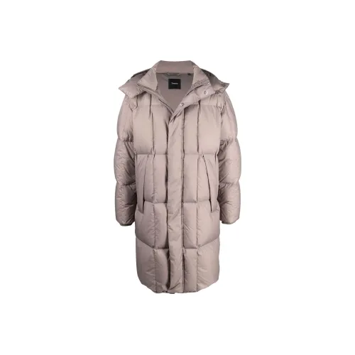 THEORY Однотонный с капюшоном облегающий умеренный стандартное издание пуховик мужской серый