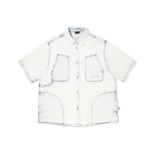 LINING Рубашка Мужская Светло-Синяя Джинсовая