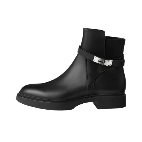 HERMES Veo Ботильоны 3,4CM Мужской Черный