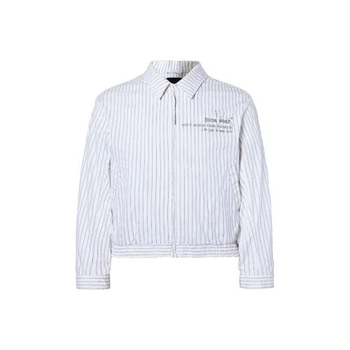 ROCAWEAR Куртки Пальто Унисекс Белый Синий Полосы