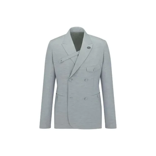 DIOR FW24 Бизнес-костюм Пальто Мужской Серый