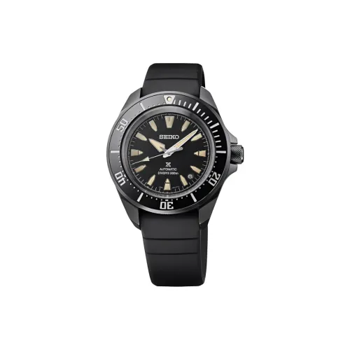 SEIKO Prospe Автоматический Механический Механизм Силиконовый Ремешок Часы 41,7 мм Мужские Часы Черный Циферблат