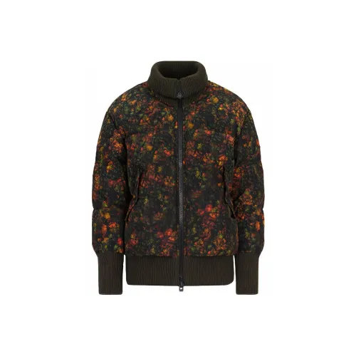 EMPORIO ARMANI Растение и Цветочный Печатный Воротник-стойка Пуховик Мужской Зеленый