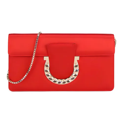 Ferragamo Ткань Кожа Корова Подкладка Сумка через плечо Женская Красная